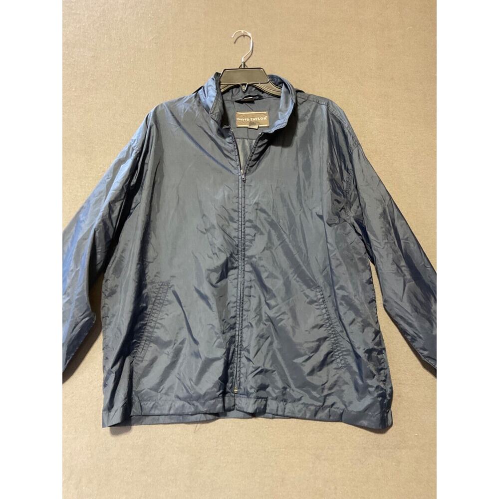 David Taylor Blue Nylon Hooded Rain/Windbreaker Jacket L‎ - Golf, Coach